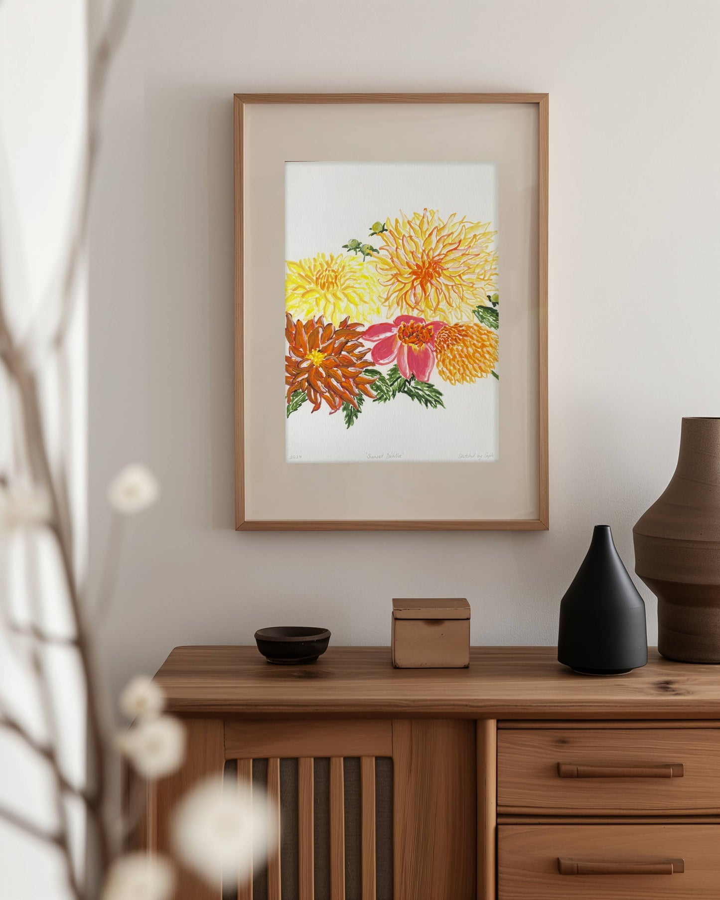 'Sunset Dahlia' Fine Art Print